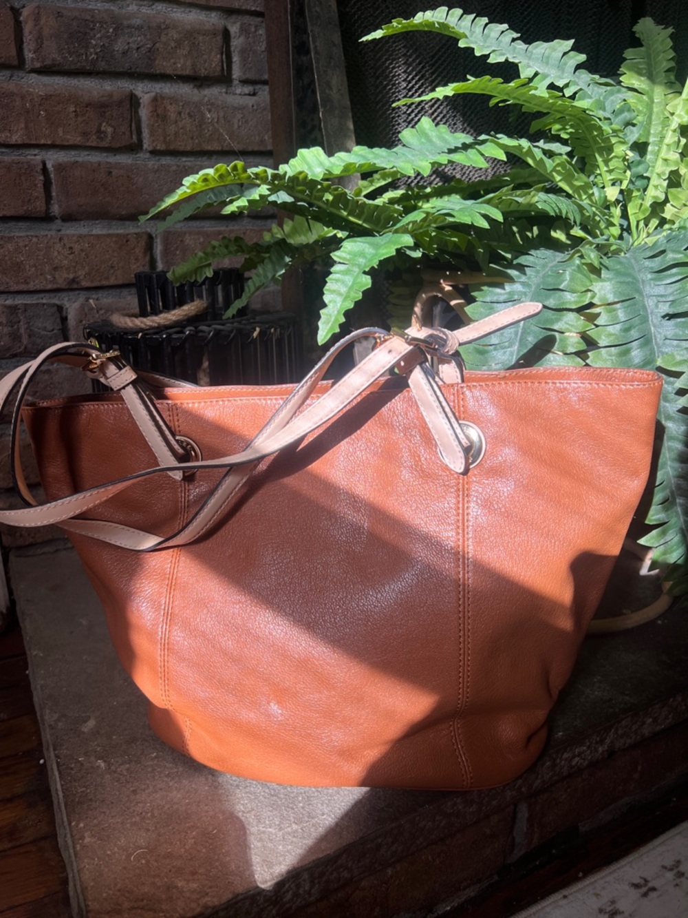 MICHAEL Michael Kors Cognac Leather Tote